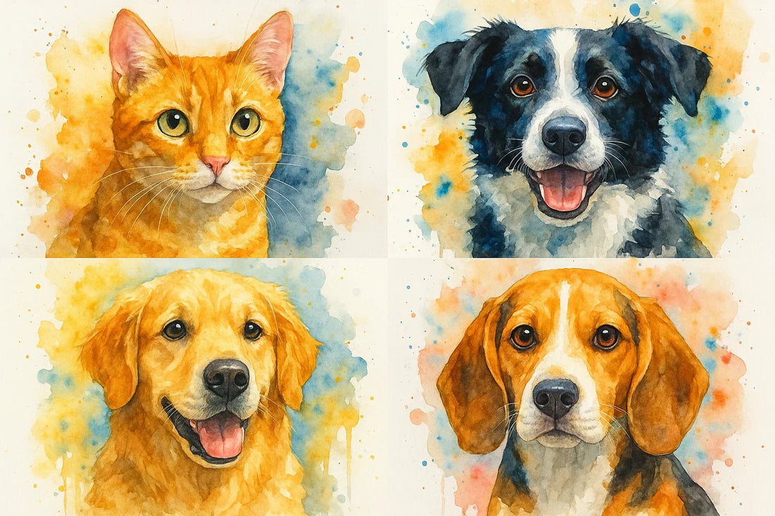 How to Choose the Best Photo for a Watercolor Pet Portrait - Furr and Family