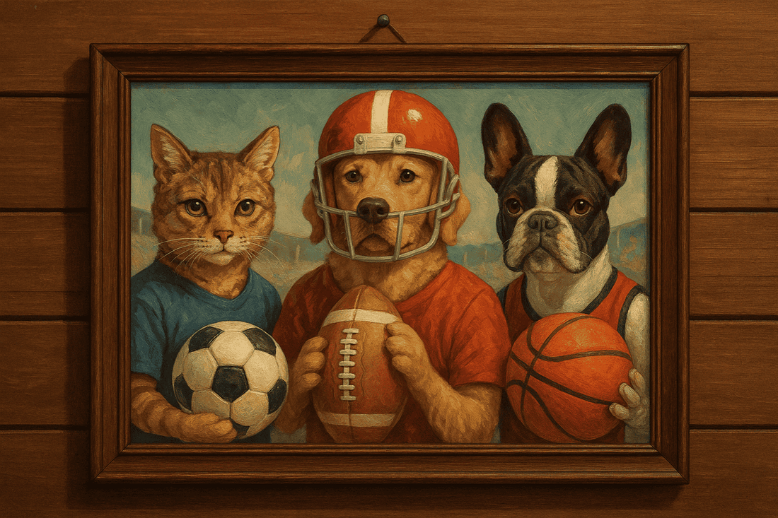 Sports-Themed Pet Portraits: Game On! - Furr and Family