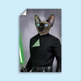 Custom Pet Portrait in Jedi Costume – Personalized Star Wars-Themed Pet Art