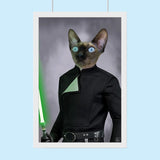 Custom Pet Portrait in Jedi Costume – Personalized Star Wars-Themed Pet Art