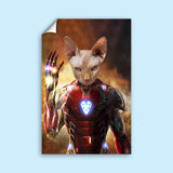 Custom Pet Portrait in Iron Man Armor – Personalized Superhero Pet Art