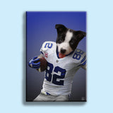 Custom Pet Portrait in American Football Jersey – Personalized Sports-Themed Pet Art