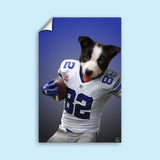 Custom Pet Portrait in American Football Jersey – Personalized Sports-Themed Pet Art