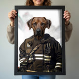 Pet Firefighter - Custom Pet Portrait