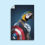 Custom Pet Portrait in Captain America Costume – Personalized Superhero Pet Art