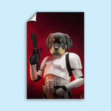 Custom Pet Portrait in Stormtrooper Armor – Personalized Star Wars-Themed Pet Art