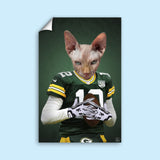 Custom Pet Portrait in American Football Jersey – Personalized Sports-Themed Pet Art