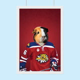 Custom Animal Ice Hockey Portrait | Personalized Pet Sports Canvas Art