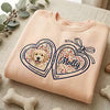 Custom Floral Pet Embroidered Sweatshirt with Heart and Bow