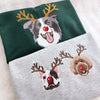 Custom Christmas Pet Embroidered Sweatshirt with Reindeer