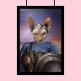 Custom Cat Warrior Portrait | Personalized Dog Cat Fantasy Super Hero Pet Art