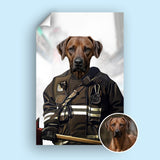 Pet Firefighter - Custom Pet Portrait