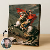 Custom Napoleon Royal Portrait – Human on Horse with Red Cape