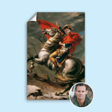 Custom Napoleon Royal Portrait – Human on Horse with Red Cape