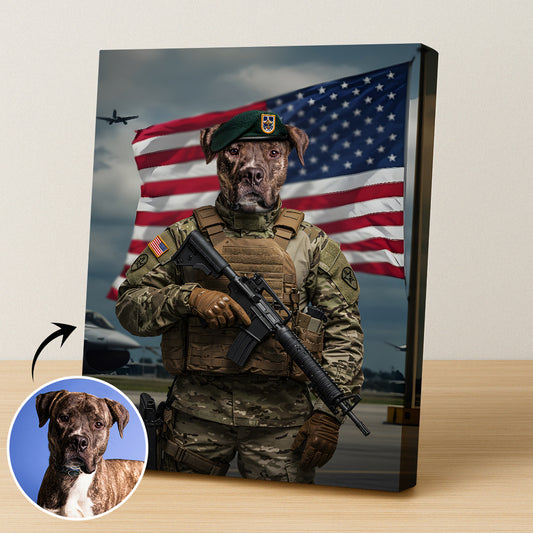 Custom Green Beret Pet Portrait | US Army Special Forces Art
