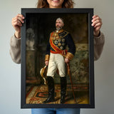 Custom Aristocratic Portrait – Man in Standing Royal Military Outfit