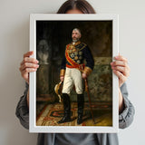 Custom Aristocratic Portrait – Man in Standing Royal Military Outfit