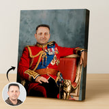 Custom British Guard Portrait – Man in Red Royal Uniform with Medals