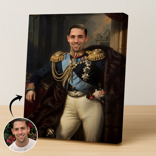 Custom Imperial Commander Portrait – Man in Blue Military Uniform with Medals