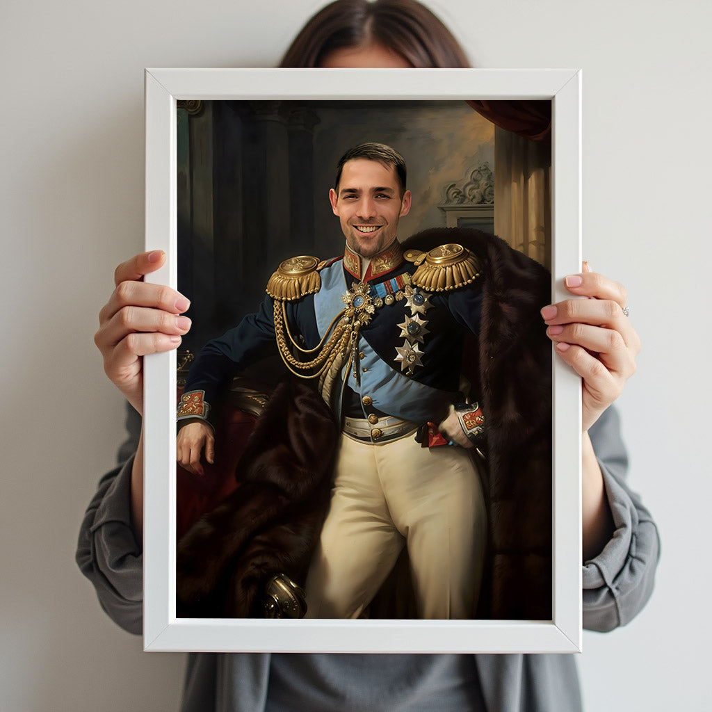 Custom Imperial Commander Portrait – Man in Blue Military Uniform with Medals