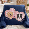 Custom Two-Pet Portrait Sweatshirt with Gingham Heart & Coquette Bow