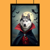 Dracula Halloween Pet Portrait - Custom Pet Portrait