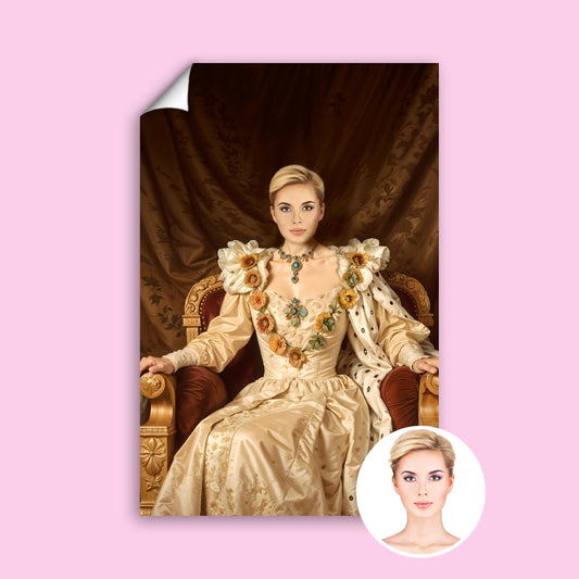Golden Throne Queen Renaissance Painting