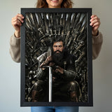 Custom Game of Thrones Portrait – Man Seated on Iron Throne with Sword