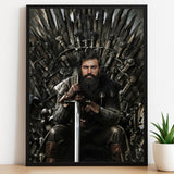 Custom Game of Thrones Portrait – Man Seated on Iron Throne with Sword