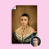 Pearl Adorned Queen Renaissance Portrait