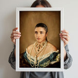 Pearl Adorned Queen Renaissance Portrait