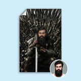 Custom Game of Thrones Portrait – Man Seated on Iron Throne with Sword