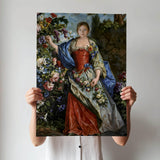  Custom portrait of woman surrounded by flowers in regal style