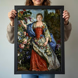  Custom portrait of woman surrounded by flowers in regal style