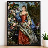  Custom portrait of woman surrounded by flowers in regal style