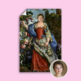  Custom portrait of woman surrounded by flowers in regal style