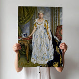  Floral-themed custom queen portrait for women