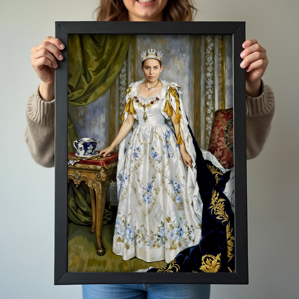  Floral-themed custom queen portrait for women