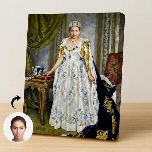  Floral-themed custom queen portrait for women