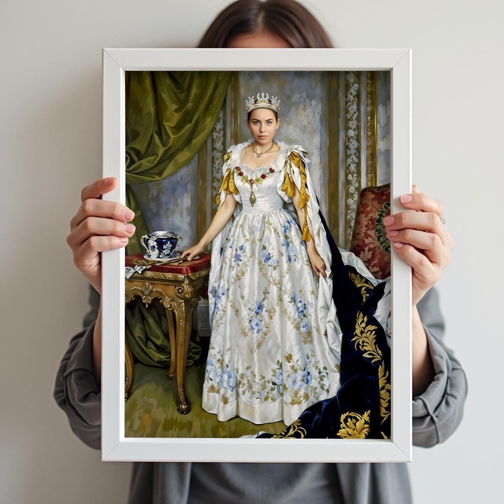  Floral-themed custom queen portrait for women