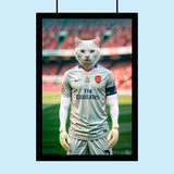 Custom Pet Portrait in Arsenal Goalkeeper Jersey – Personalized Football-Themed Pet Art