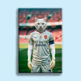 Custom Pet Portrait in Arsenal Goalkeeper Jersey – Personalized Football-Themed Pet Art