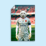 Custom Pet Portrait in Arsenal Goalkeeper Jersey – Personalized Football-Themed Pet Art