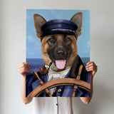 The Captain Pet Portrait - Custom Pet Portrait