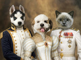 Regal Trio – Custom Multi-Pet Portrait