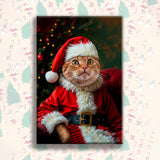 Santa Pet Christmas Portrait – Festive Custom Pet Art