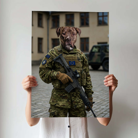 Custom Military Pet Portrait | European Army Theme
