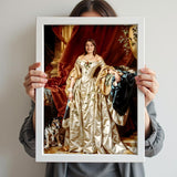 Custom Noblewoman Portrait – Lady in Vintage Dress with Dog
