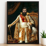 Custom Imperial Noble Portrait – Man in Gold and White Robes with Crown