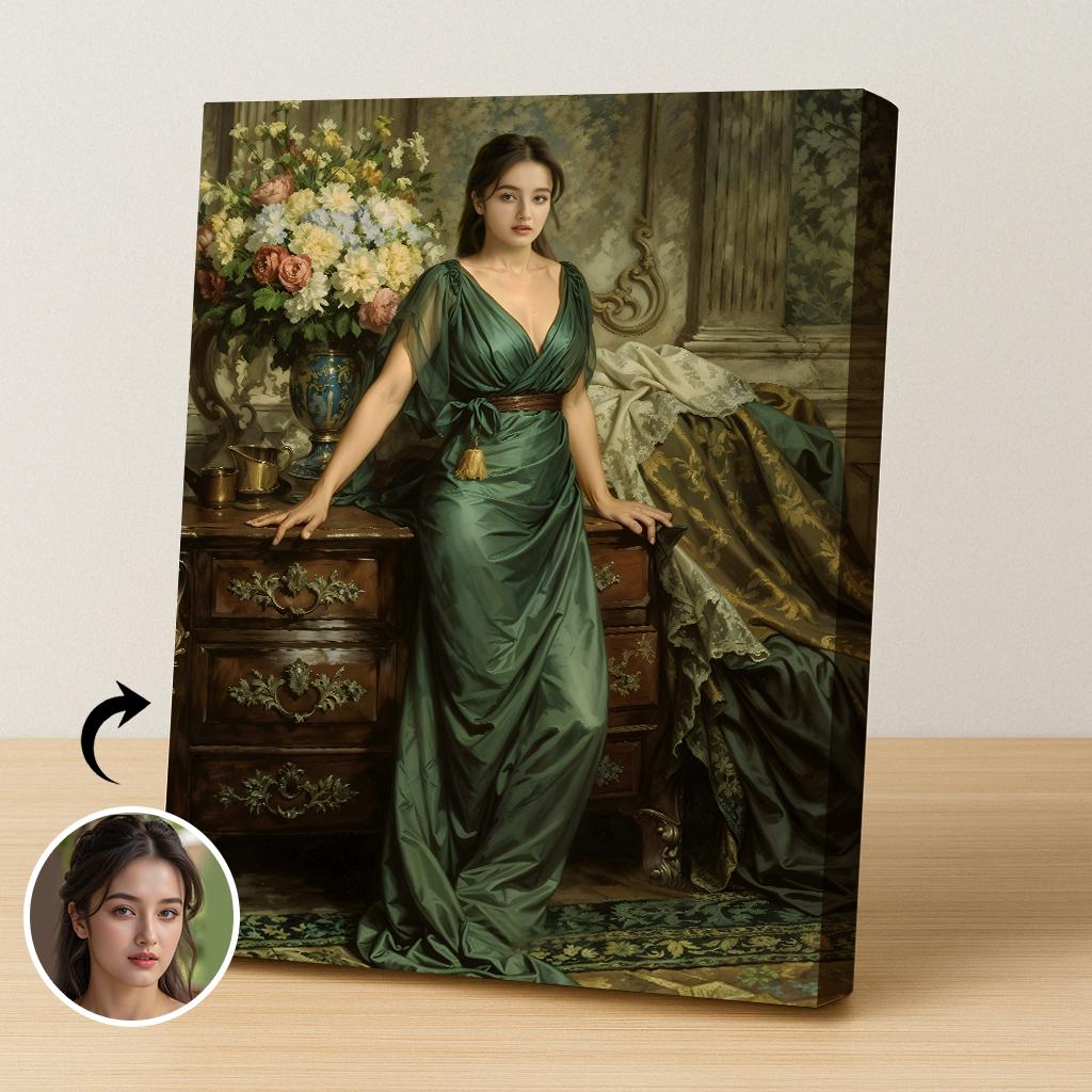 Green Dress Royal Portrait